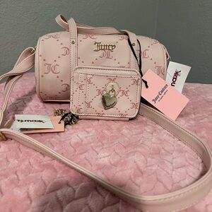Juicy Couture Light Pink Crossbody Bag with Mini Pouch
